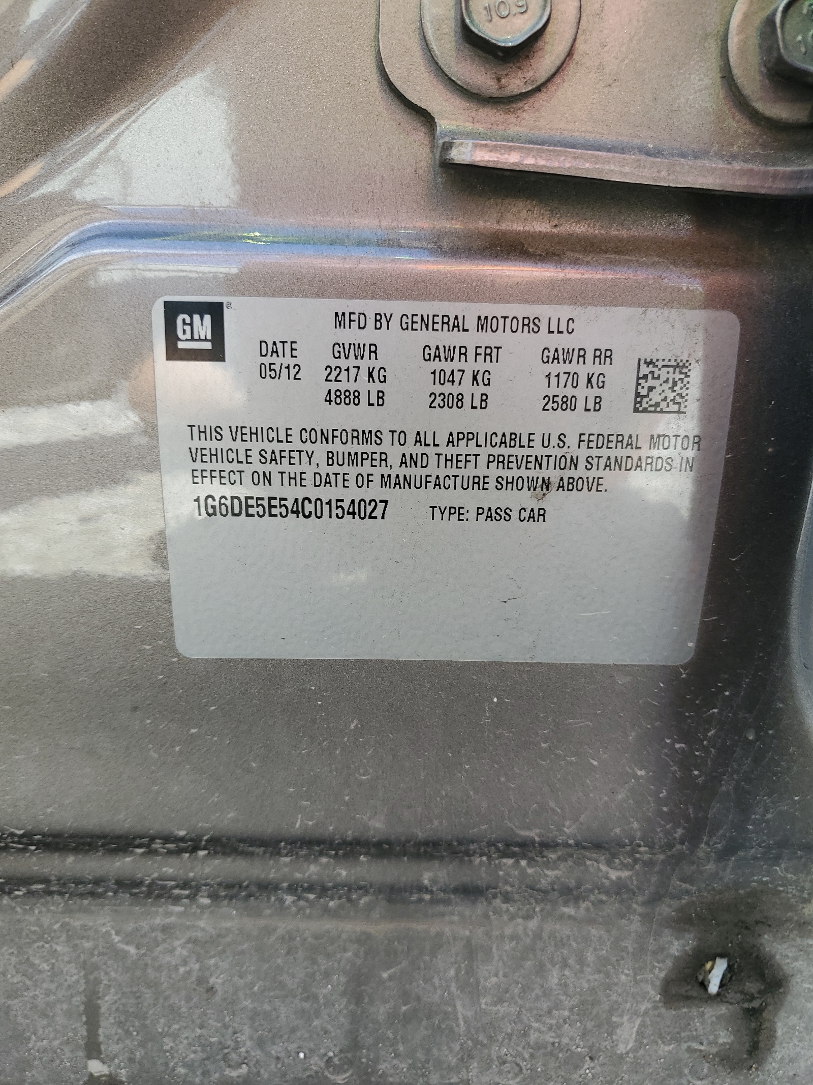 1G6DE5E54C0154027 2012 Cadillac Cts Luxury Collection