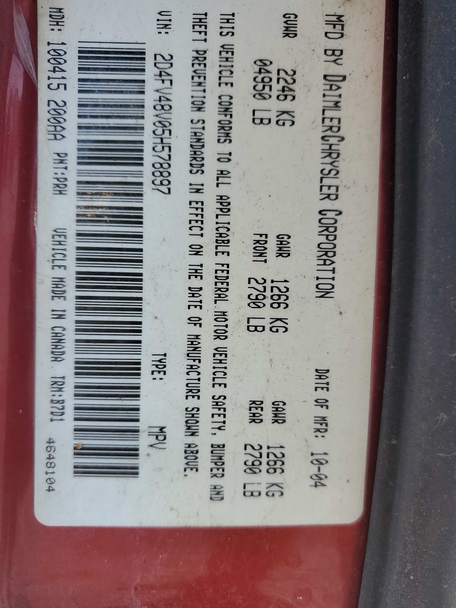 2D4FV48V05H578897 2005 Dodge Magnum Sxt