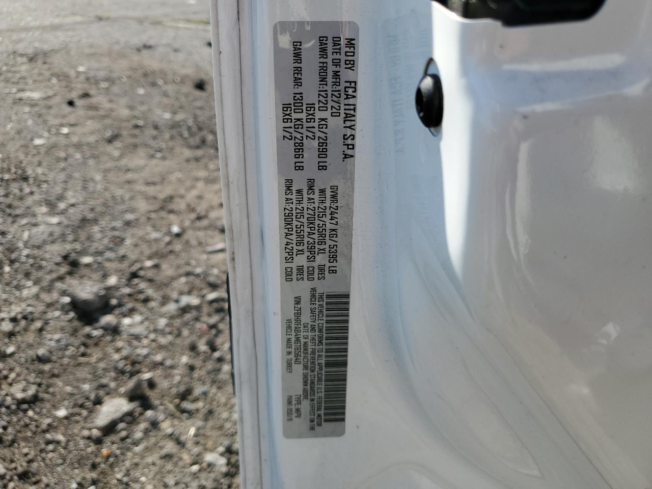 2021 Ram Promaster City VIN: ZFBHRFAB4M6T65640 Lot: 63513024