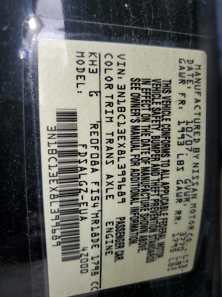 2008 Nissan Versa S VIN: 3N1BC13EX8L399689 Lot: 61544064