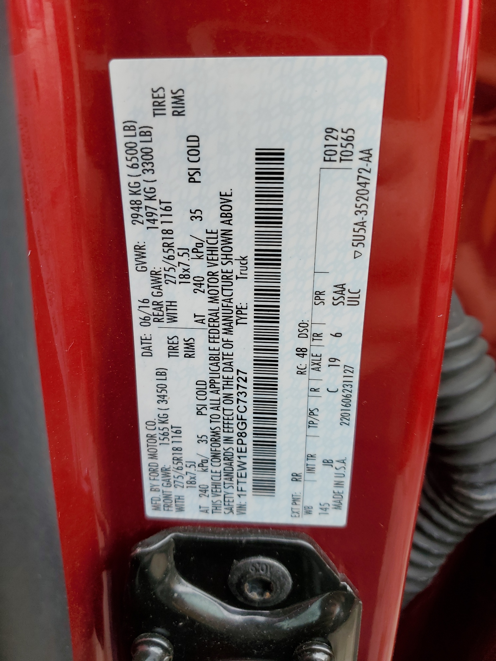 1FTEW1EP8GFC73727 2016 Ford F150 Supercrew