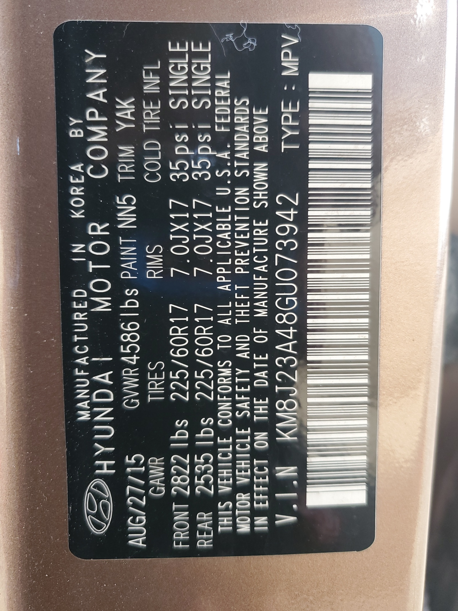 KM8J23A48GU073942 2016 Hyundai Tucson Se