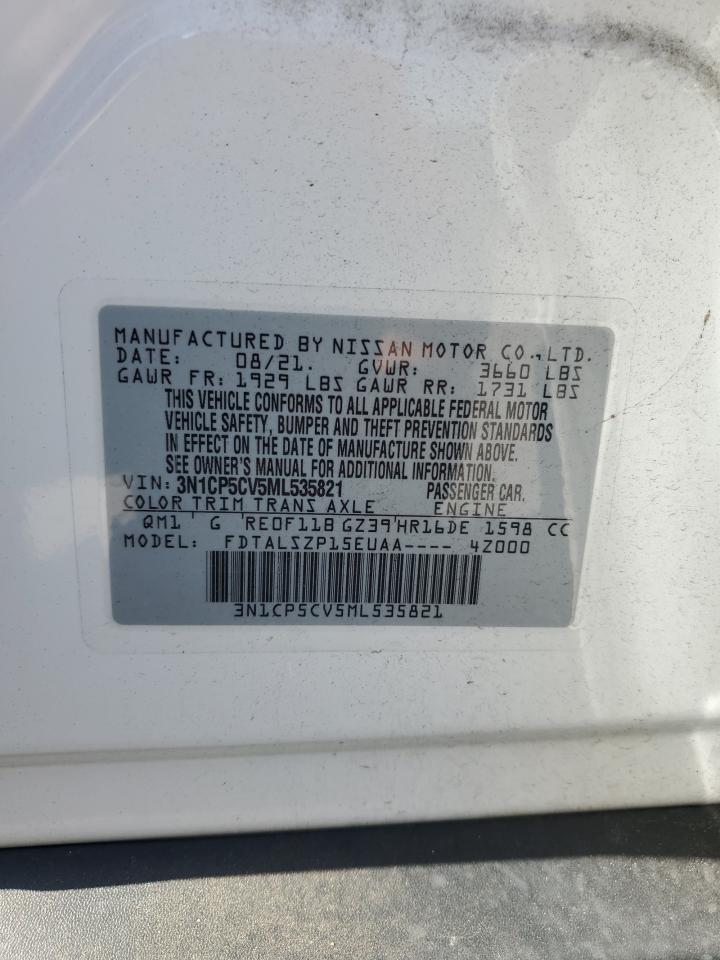 2021 Nissan Kicks Sv VIN: 3N1CP5CV5ML535821 Lot: 63640274