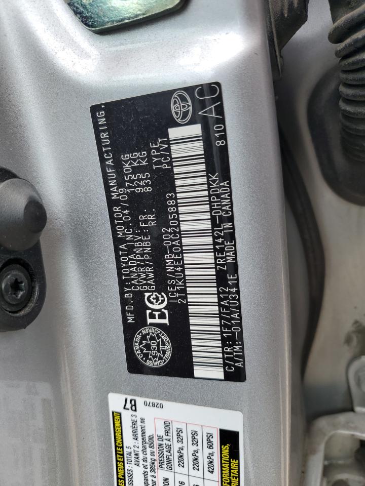 2T1KU4EE0AC205883 2010 Toyota Corolla Matrix