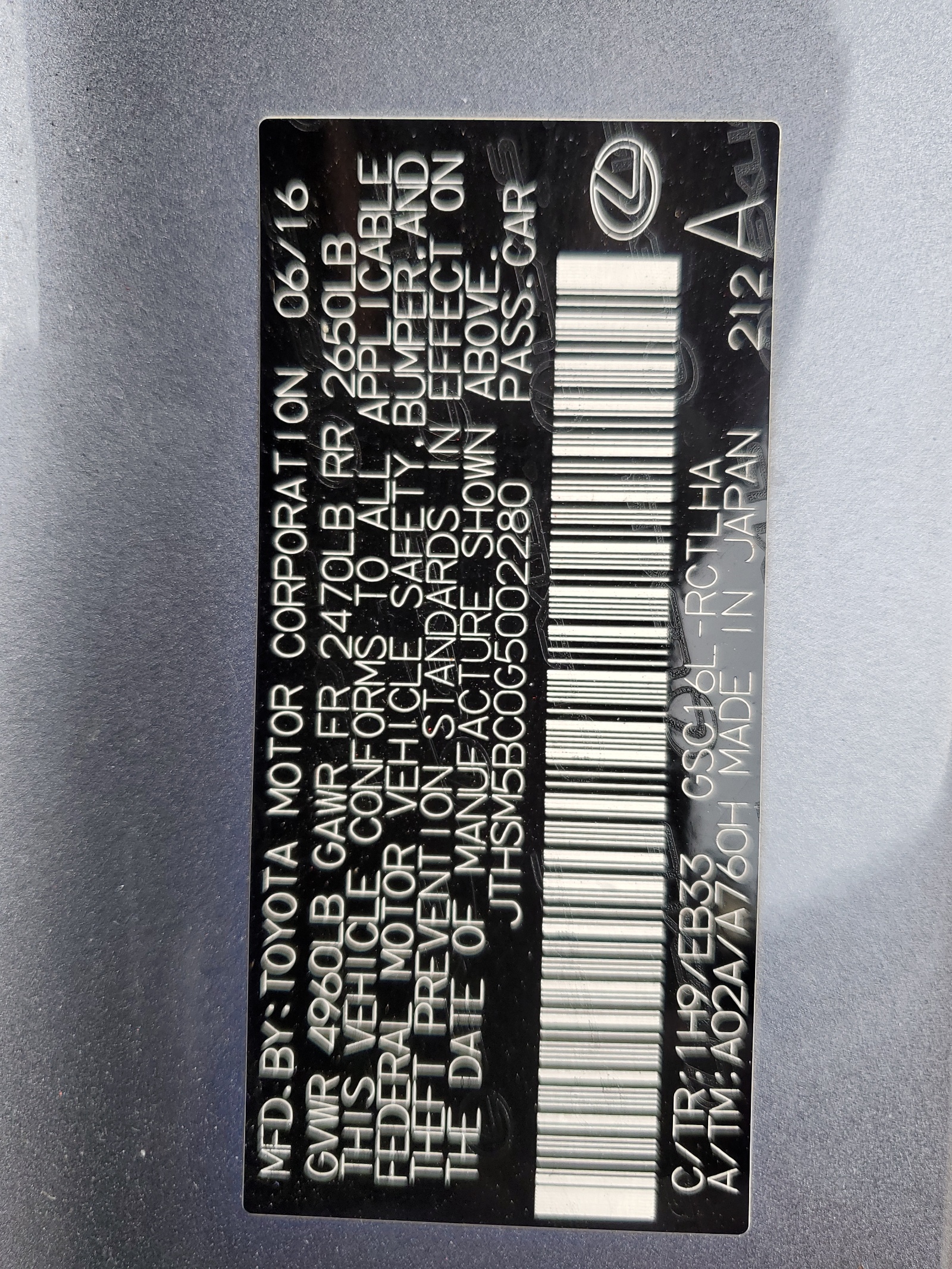 JTHSM5BC0G5002280 2016 Lexus Rc 300