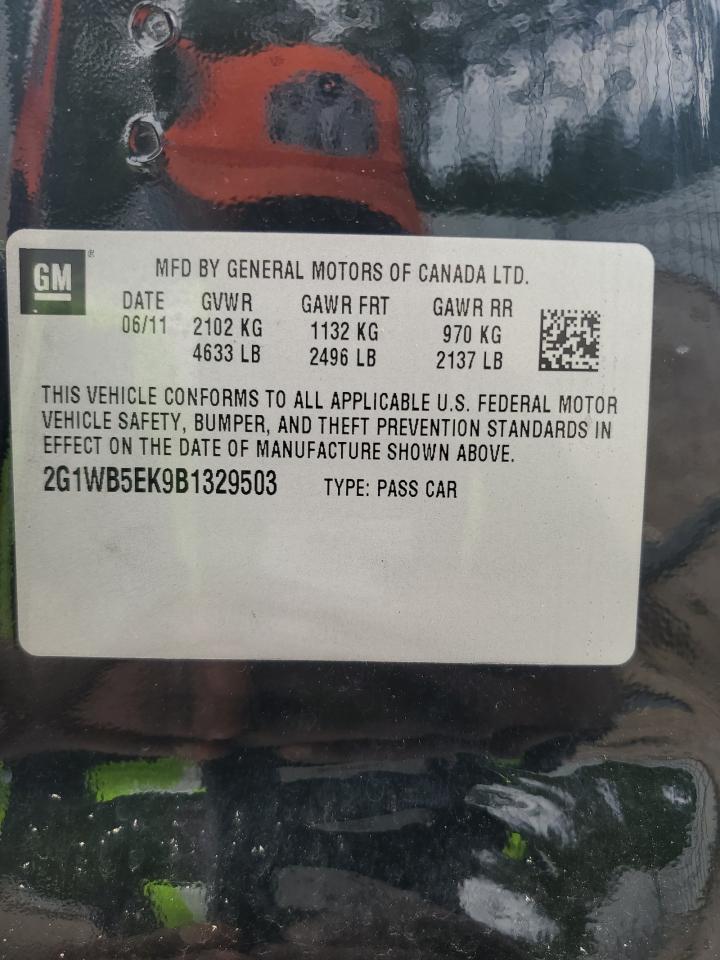 2011 Chevrolet Impala Lt VIN: 2G1WB5EK9B1329503 Lot: 61069704