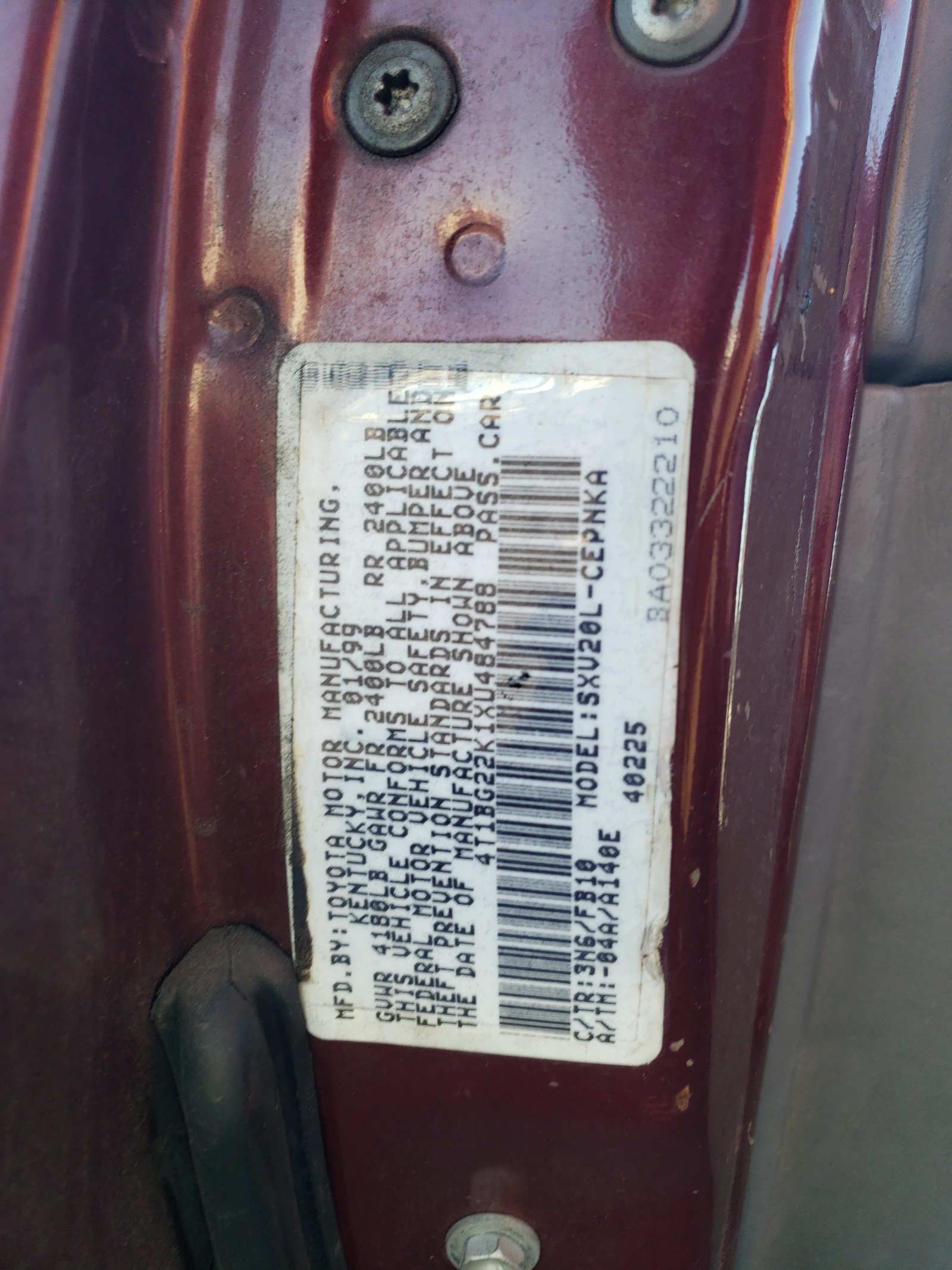 4T1BG22K1XU484788 1999 Toyota Camry Ce