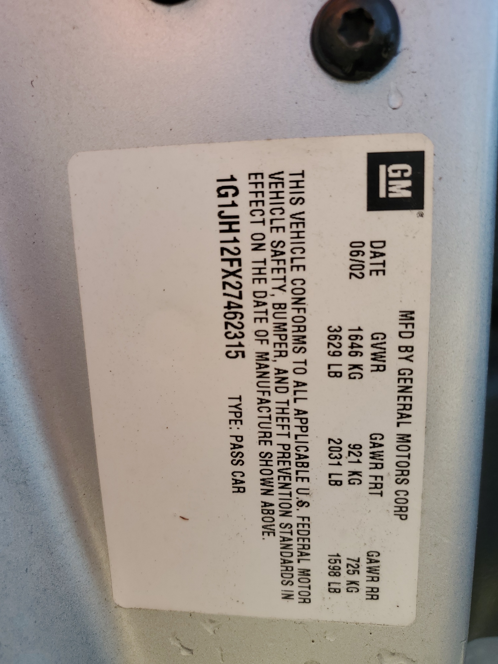 1G1JH12FX27462315 2002 Chevrolet Cavalier Ls Sport