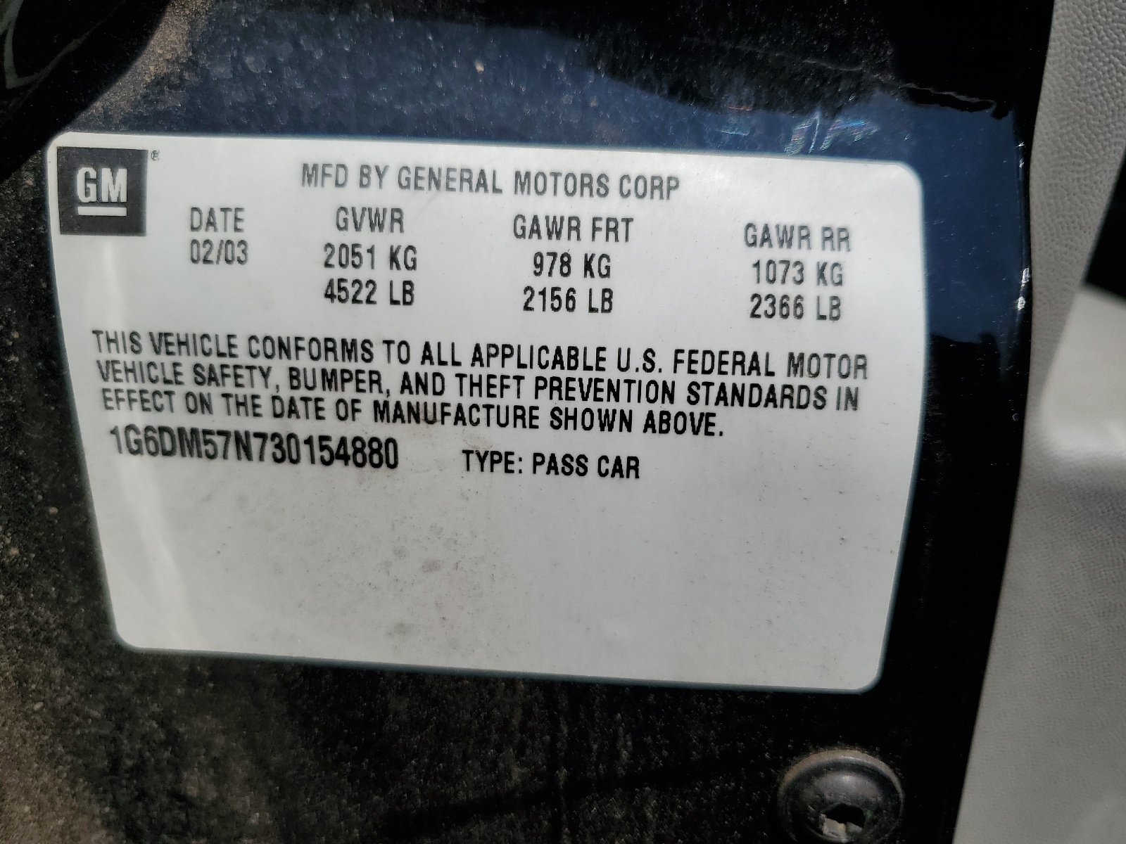 1G6DM57N730154880 2003 Cadillac Cts