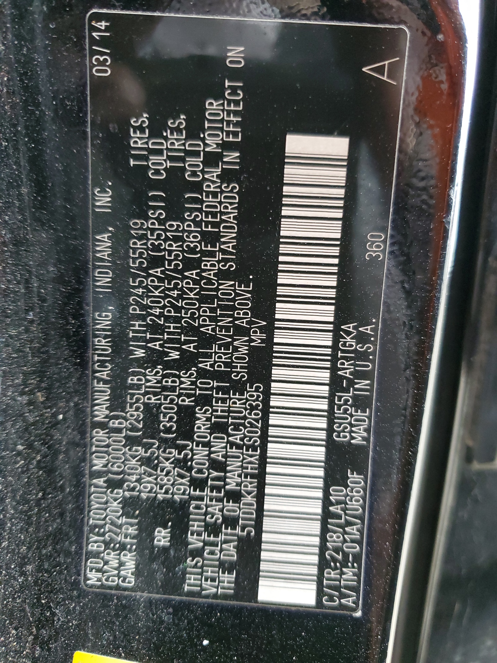 5TDDKRFHXES026395 2019 Toyota Highlander Limited