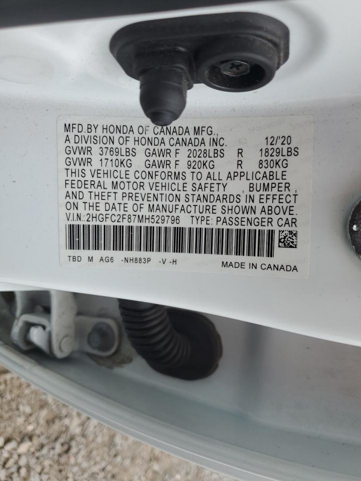 2HGFC2F87MH529796 2021 Honda Civic Sport