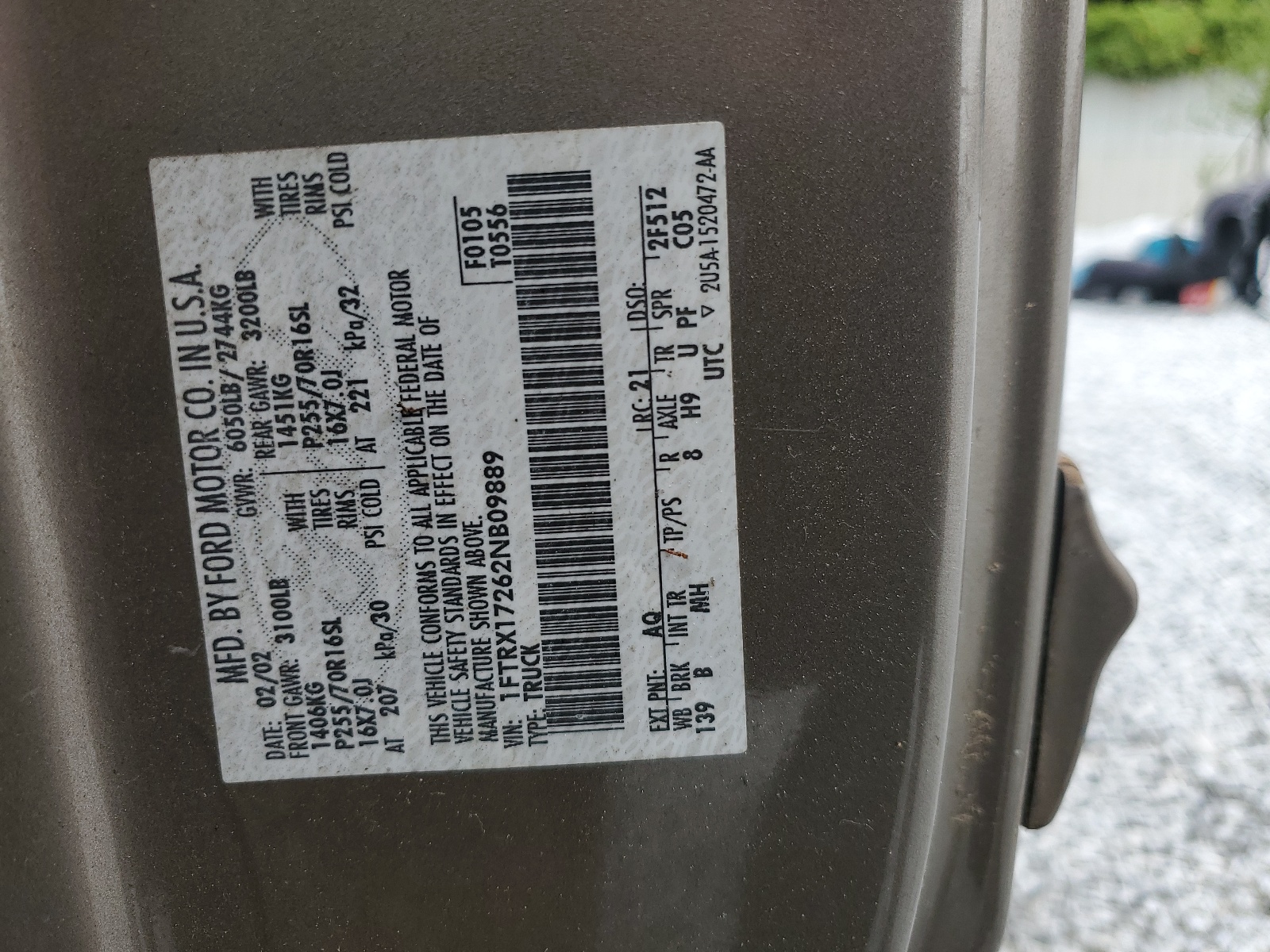 1FTRX17262NB09889 2002 Ford F150