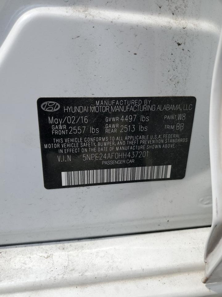 2017 Hyundai Sonata Se VIN: 5NPE24AF0HH437201 Lot: 63129634