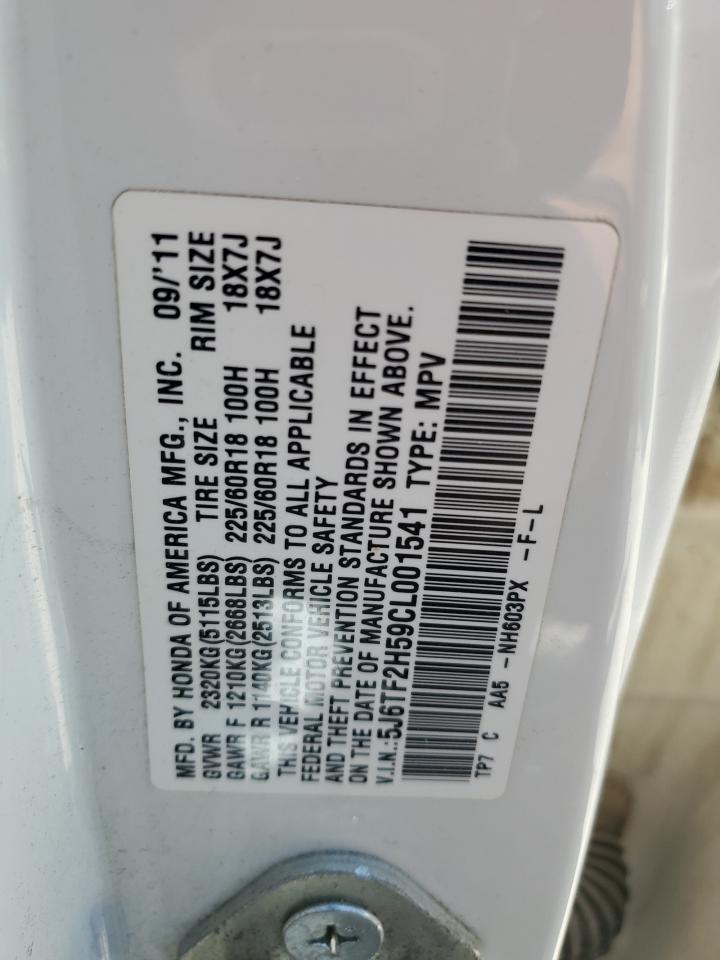 2012 Honda Crosstour Exl VIN: 5J6TF2H59CL001541 Lot: 61558384