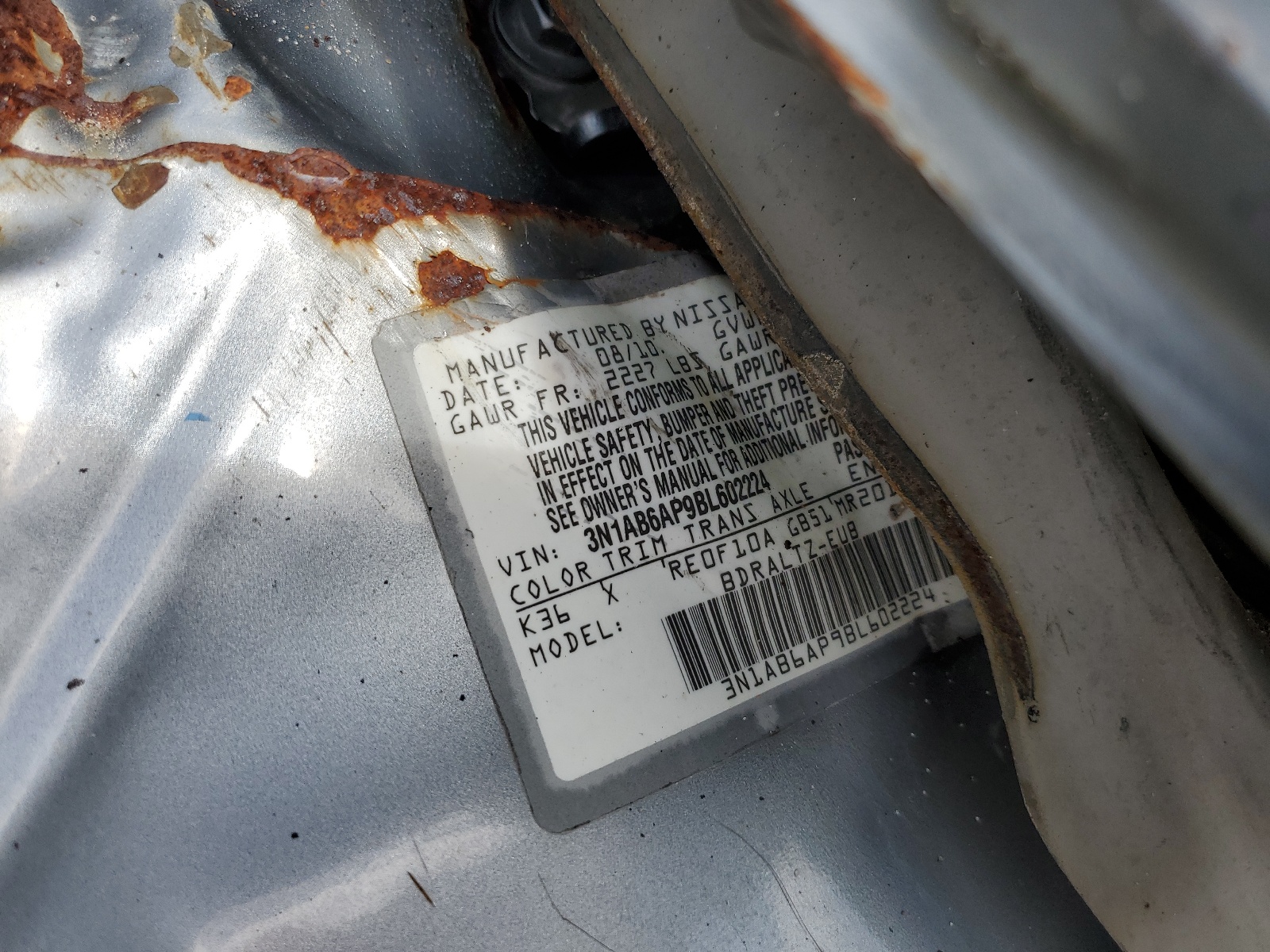 3N1AB6AP9BL602224 2011 Nissan Sentra 2.0