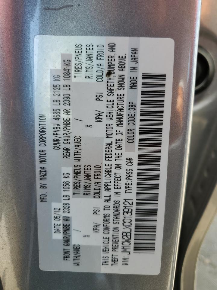 2012 Mazda 5 VIN: JM1CW2BLXC0139121 Lot: 62069264