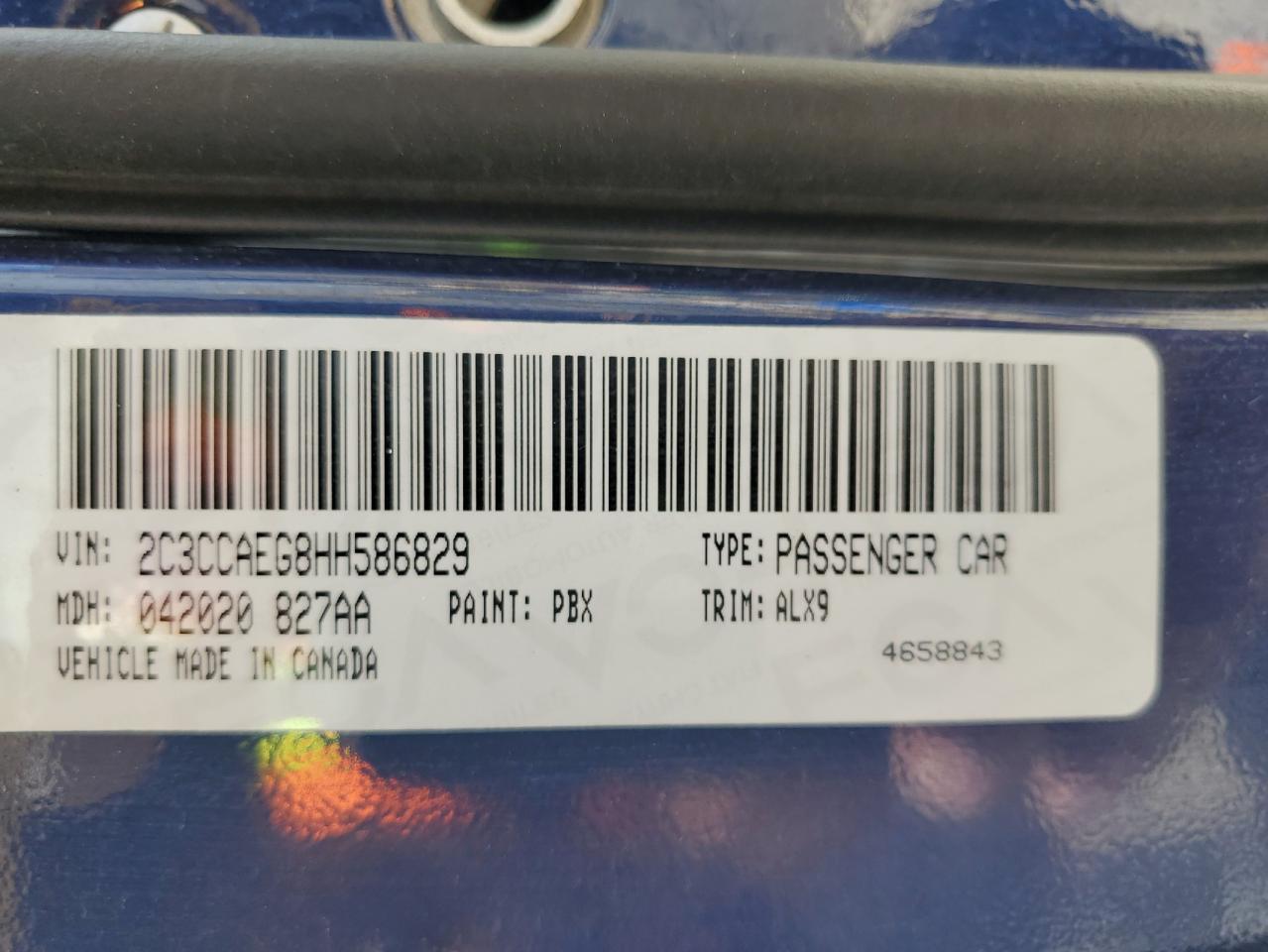 2017 Chrysler 300C VIN: 2C3CCAEG8HH586829 Lot: 62761034