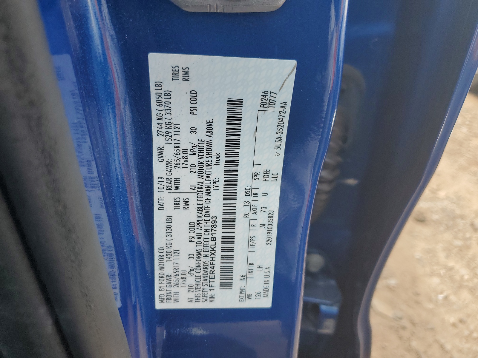 1FTER4FHXKLB17893 2019 Ford Ranger Xl