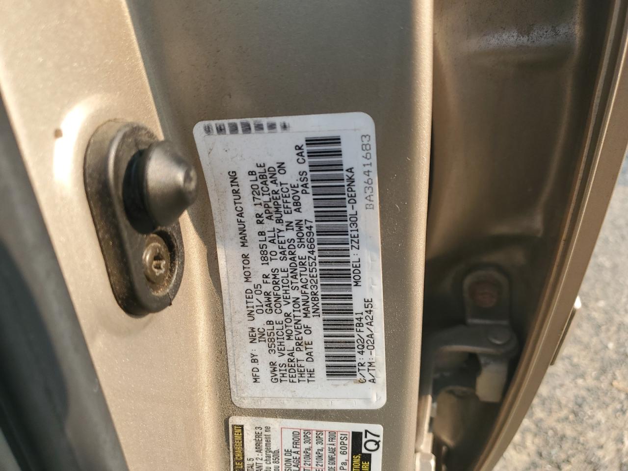 2005 Toyota Corolla Ce VIN: 1NXBR32E55Z466947 Lot: 64263744