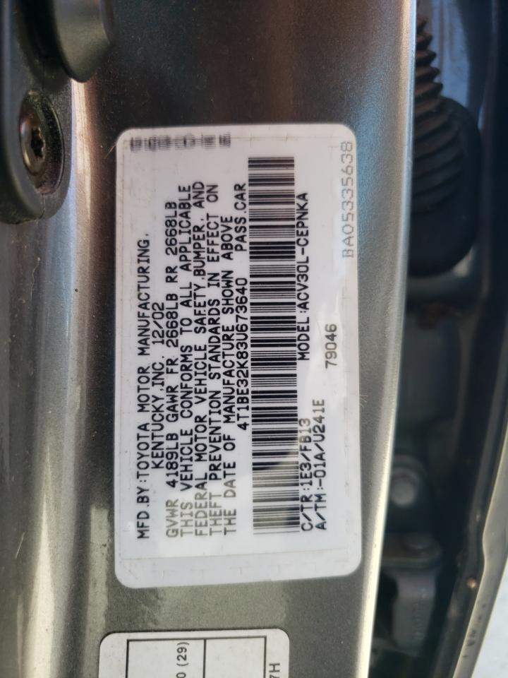 2003 Toyota Camry Le VIN: 4T1BE32K83U673640 Lot: 62963724