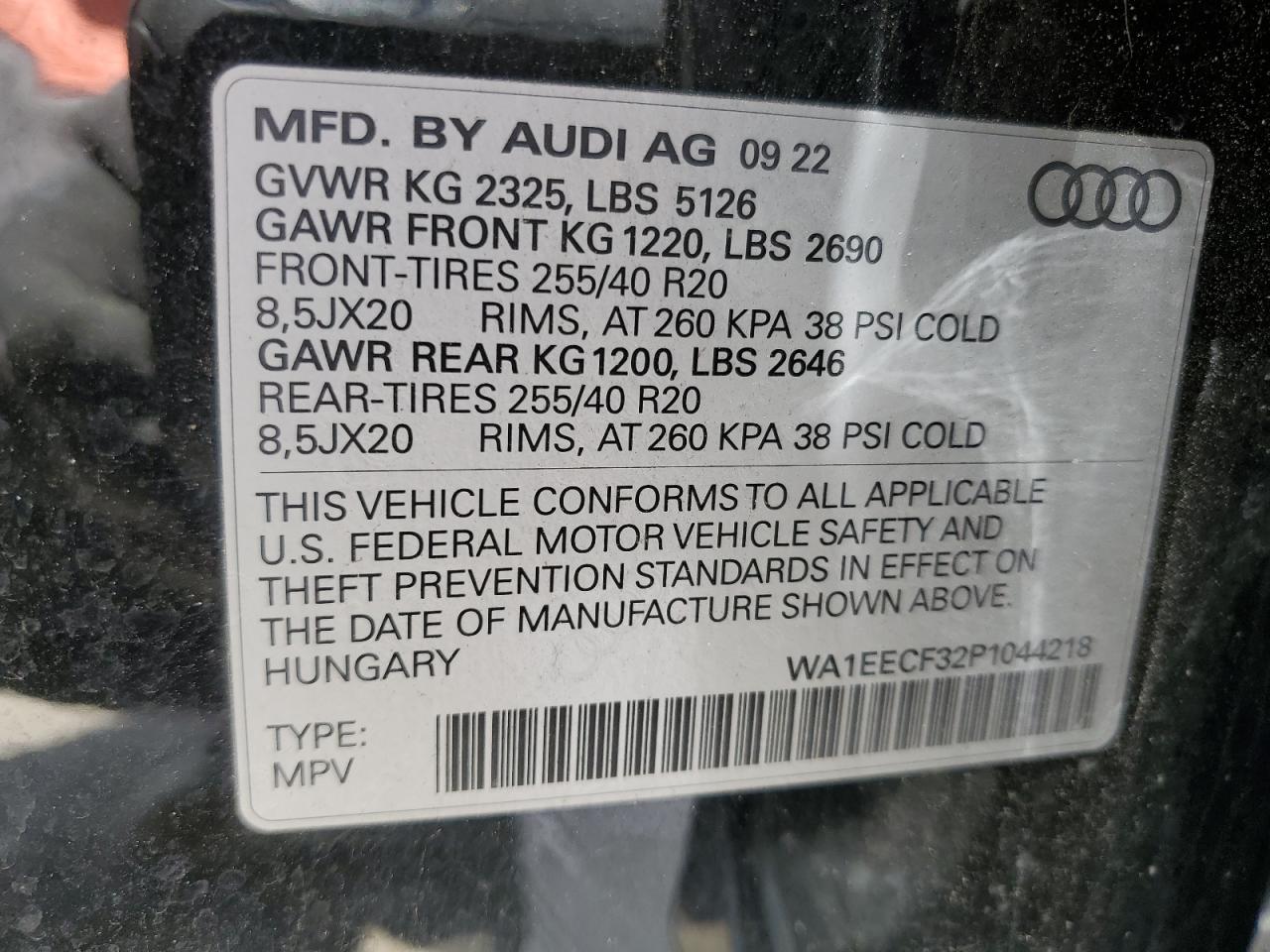 2023 Audi Q3 Premium Plus S Line 45 VIN: WA1EECF32P1044218 Lot: 64485144