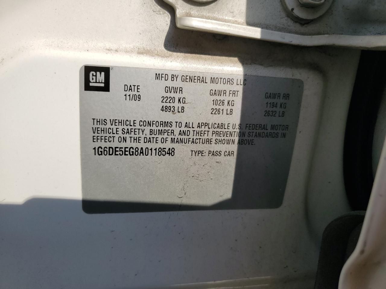 2010 Cadillac Cts Luxury Collection VIN: 1G6DE5EG8A0118548 Lot: 64423864