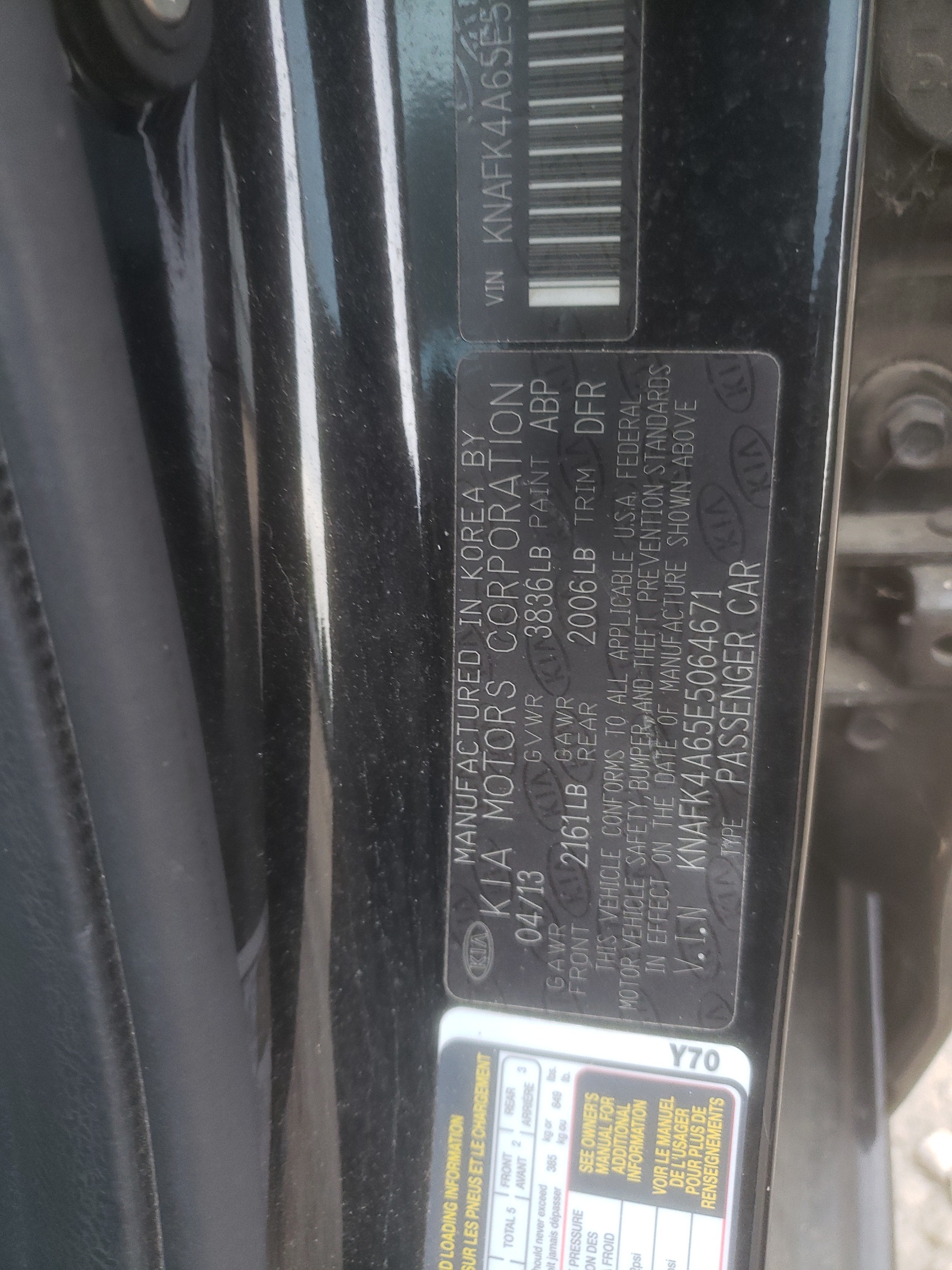 KNAFK4A65E5064671 2014 Kia Forte Lx