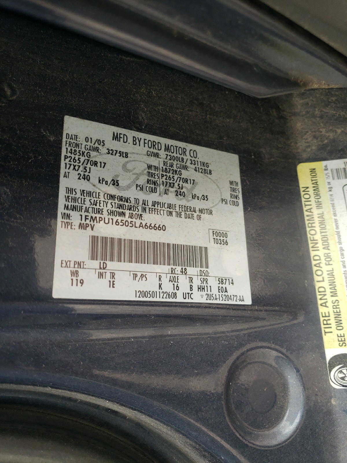 1FMPU16505LA66660 2005 Ford Expedition Xlt