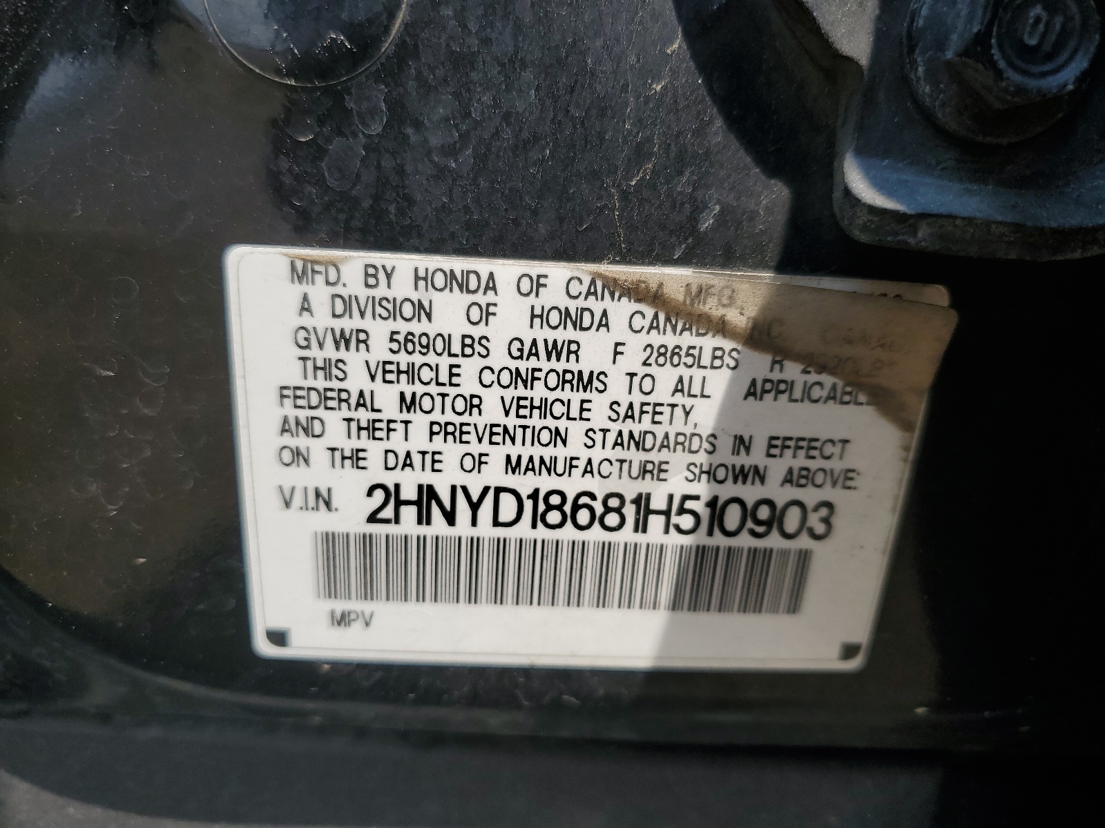 2HNYD18681H510903 2001 Acura Mdx Touring