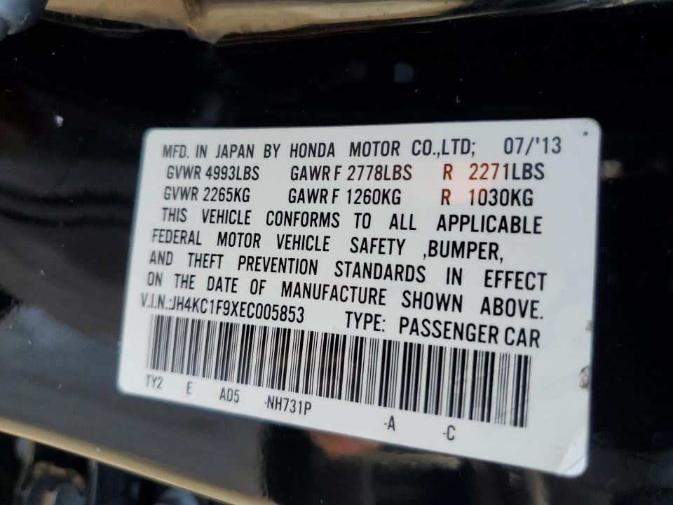 JH4KC1F9XEC005853 2014 Acura Rlx Advance