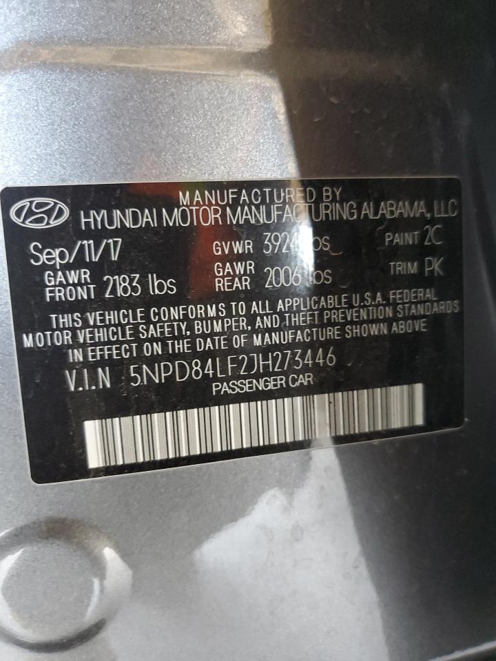 2018 Hyundai Elantra Sel VIN: 5NPD84LF2JH273446 Lot: 65201174