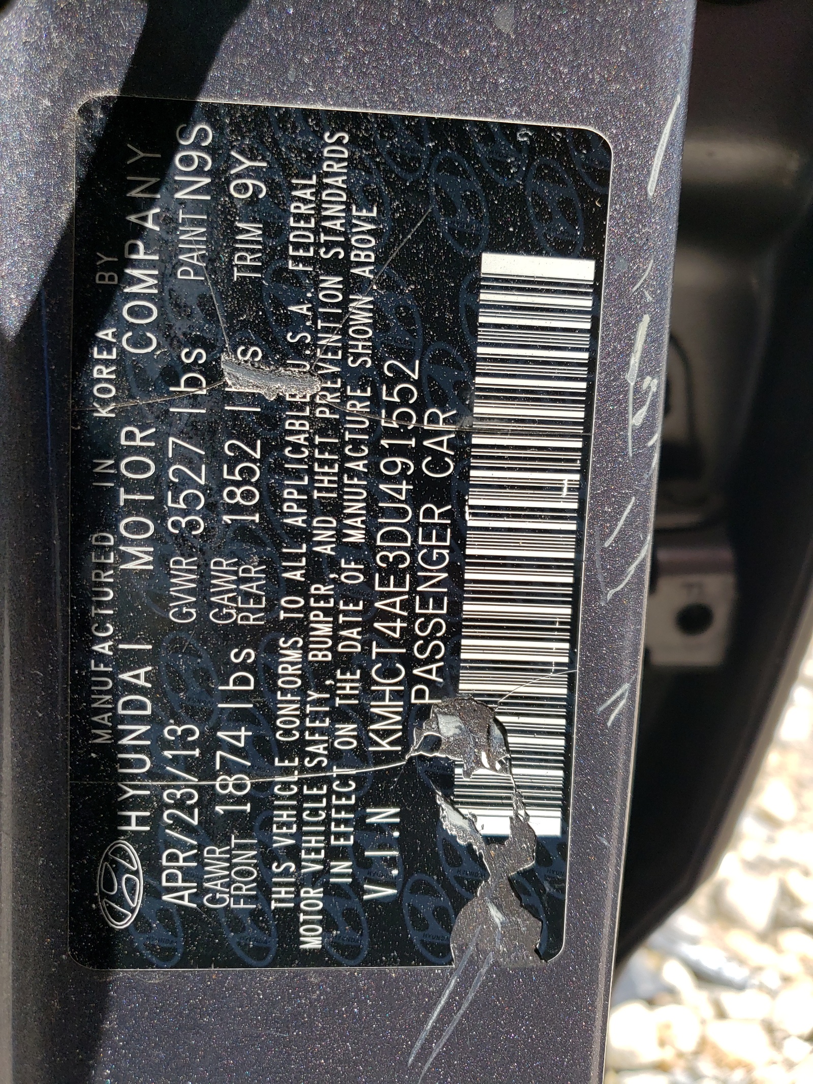 KMHCT4AE3DU491552 2013 Hyundai Accent Gls