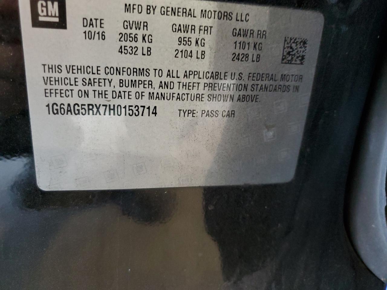 2017 Cadillac Ats VIN: 1G6AG5RX7H0153714 Lot: 63607444