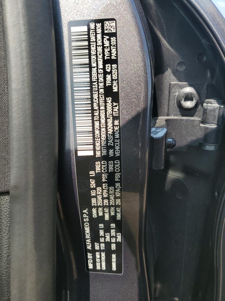 2018 Alfa Romeo Stelvio Ti Sport VIN: ZASFAKNN8J7B66645 Lot: 62124204