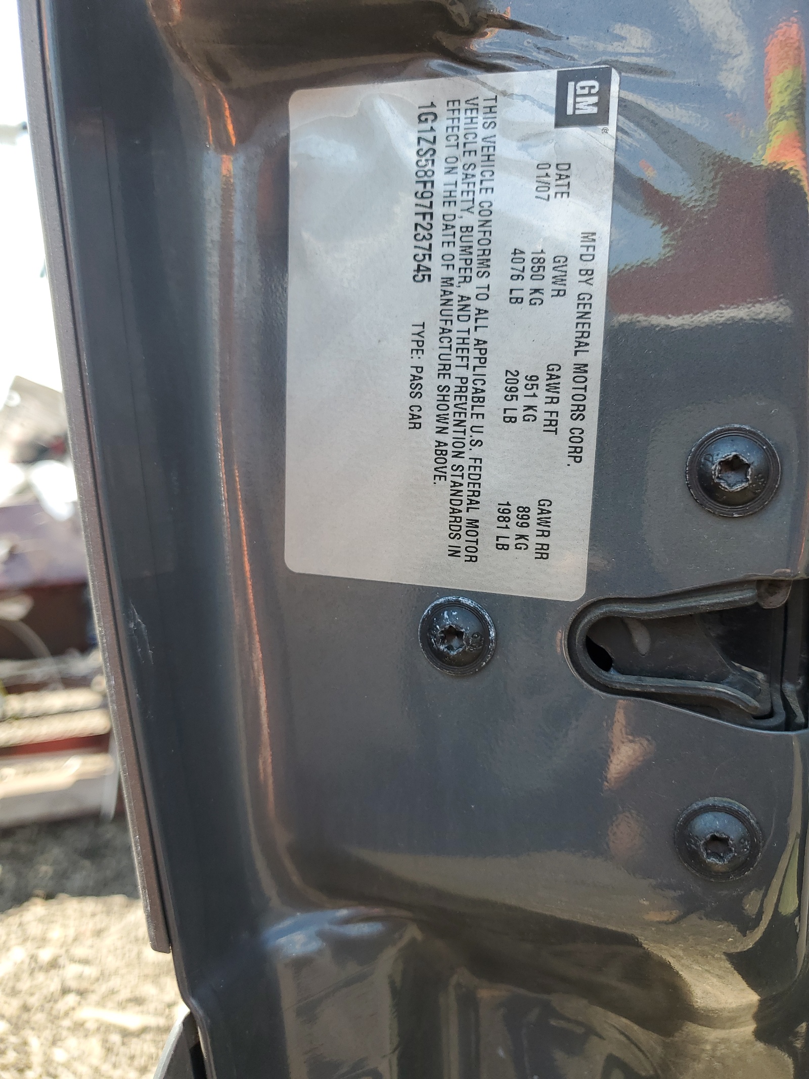 1G1ZS58F97F237545 2007 Chevrolet Malibu Ls