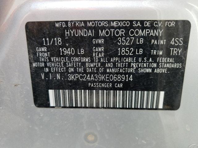 3KPC24A39KE068914 2019 Hyundai Accent Se