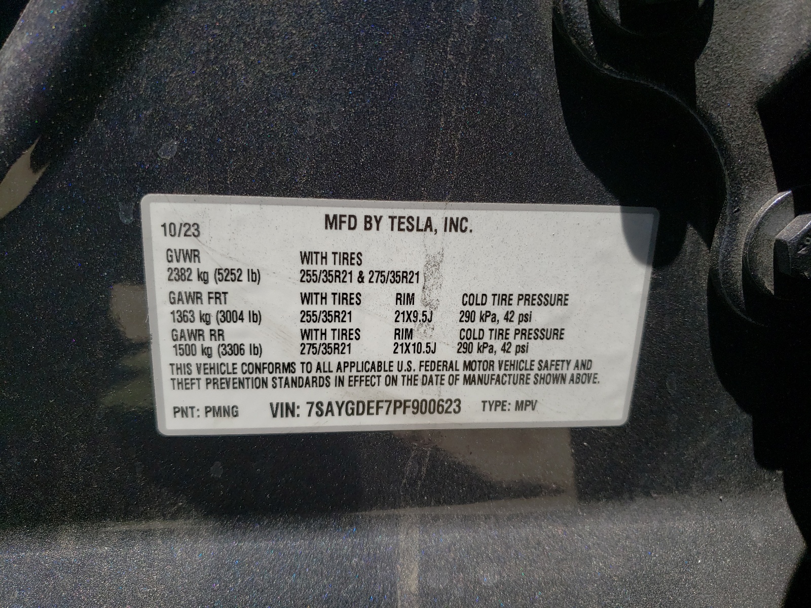 7SAYGDEF7PF900623 2023 Tesla Model Y