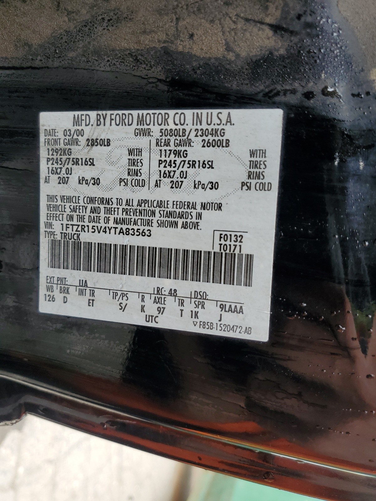 1FTZR15V4YTA83563 2000 Ford Ranger Super Cab