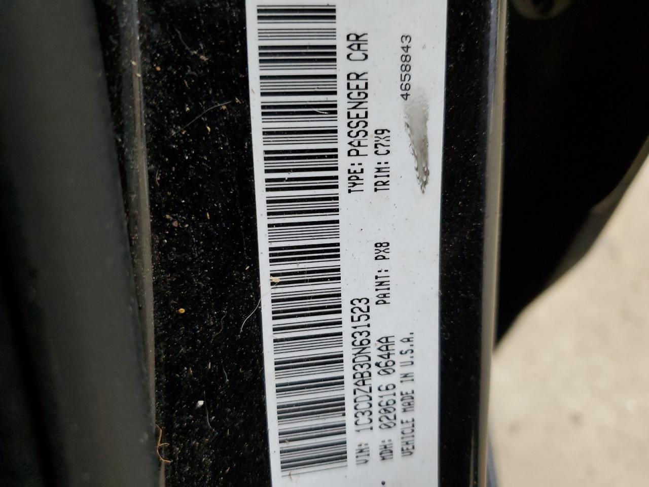 2013 Dodge Avenger Se VIN: 1C3CDZAB3DN631523 Lot: 61195214