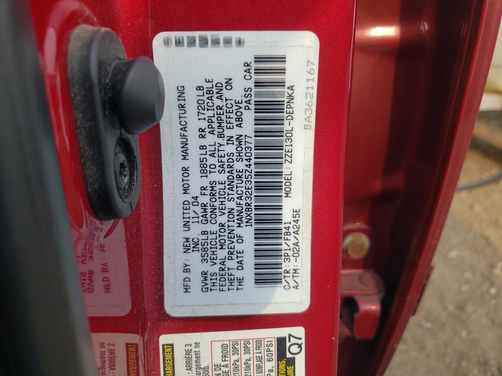 1NXBR32E35Z440377 2005 Toyota Corolla Ce