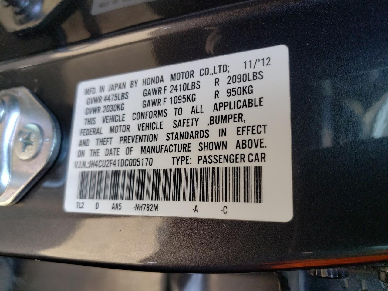 JH4CU2F41DC005170 2013 Acura Tsx