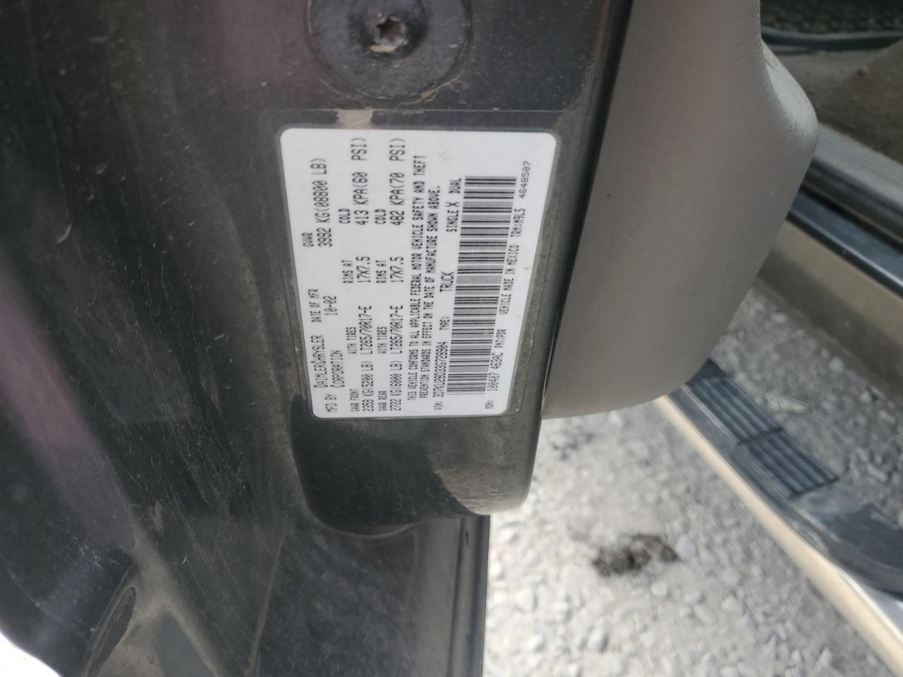 2003 Dodge Ram 2500 St VIN: 3D7KU28D33G728904 Lot: 63704194