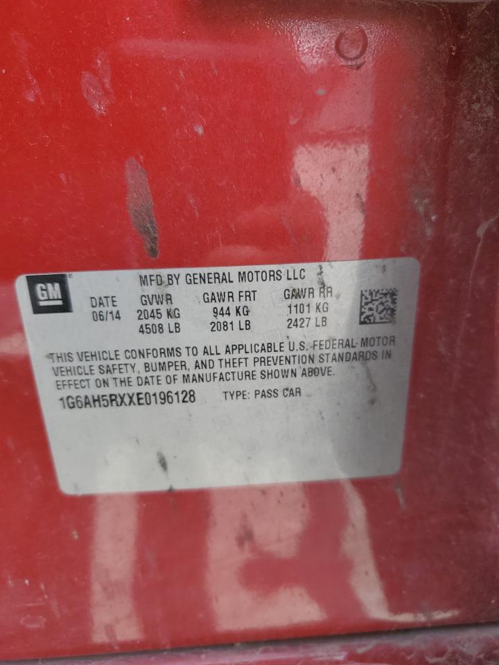 2014 Cadillac Ats Luxury VIN: 1G6AH5RXXE0196128 Lot: 58114764