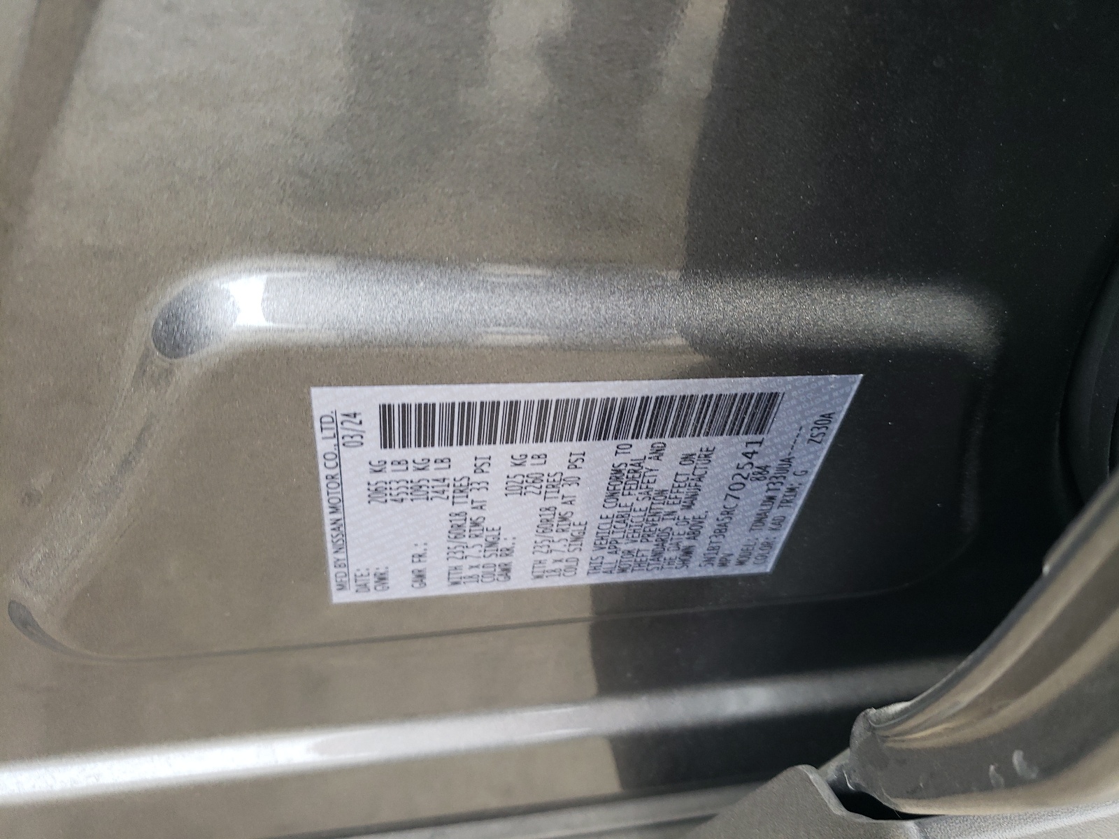 5N1BT3BA5RC702541 2024 Nissan Rogue Sv