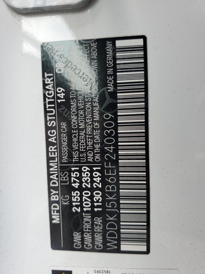 2014 Mercedes-Benz E 350 VIN: WDDKJ5KB6EF240309 Lot: 62281954