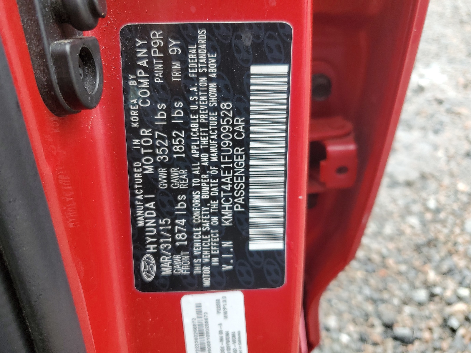 KMHCT4AE1FU909528 2015 Hyundai Accent Gls