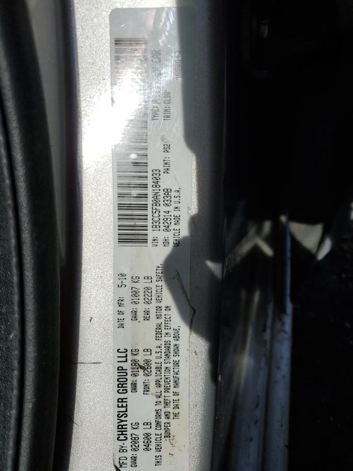 2010 Dodge Avenger R/T VIN: 1B3CC5FB0AN184033 Lot: 62093964