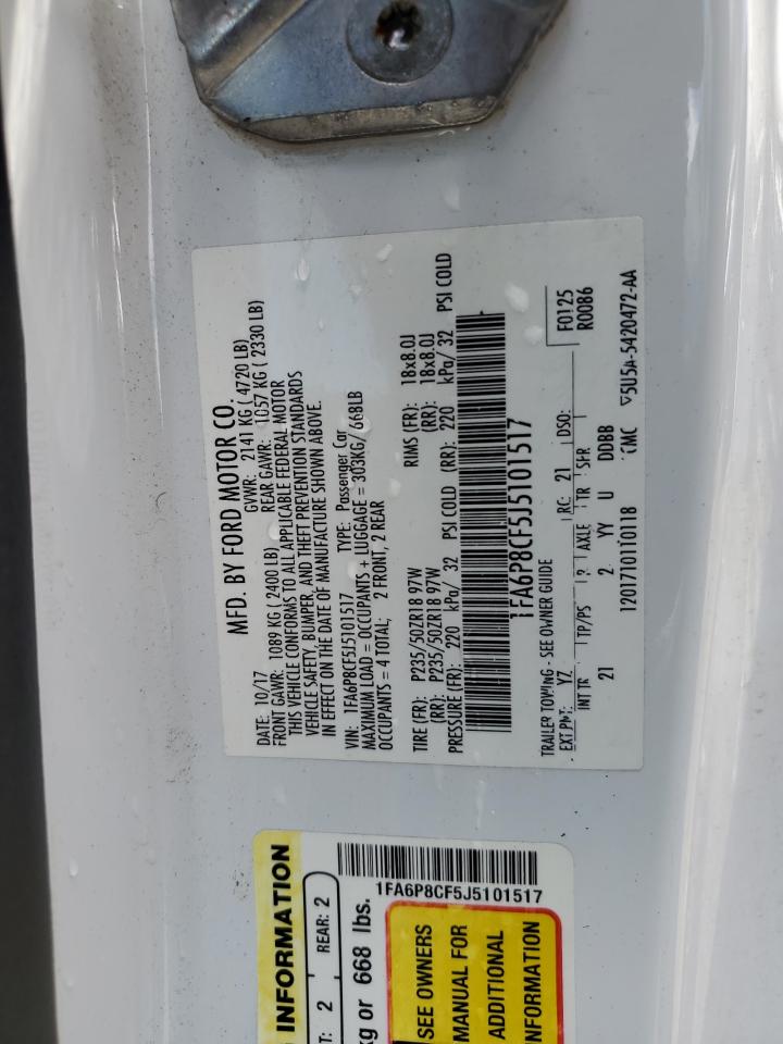 2018 Ford Mustang Gt VIN: 1FA6P8CF5J5101517 Lot: 61682204