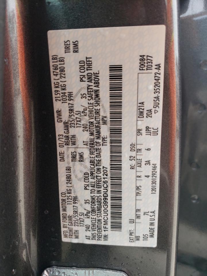 1FMCU0G99DUC61207 2013 Ford Escape Se