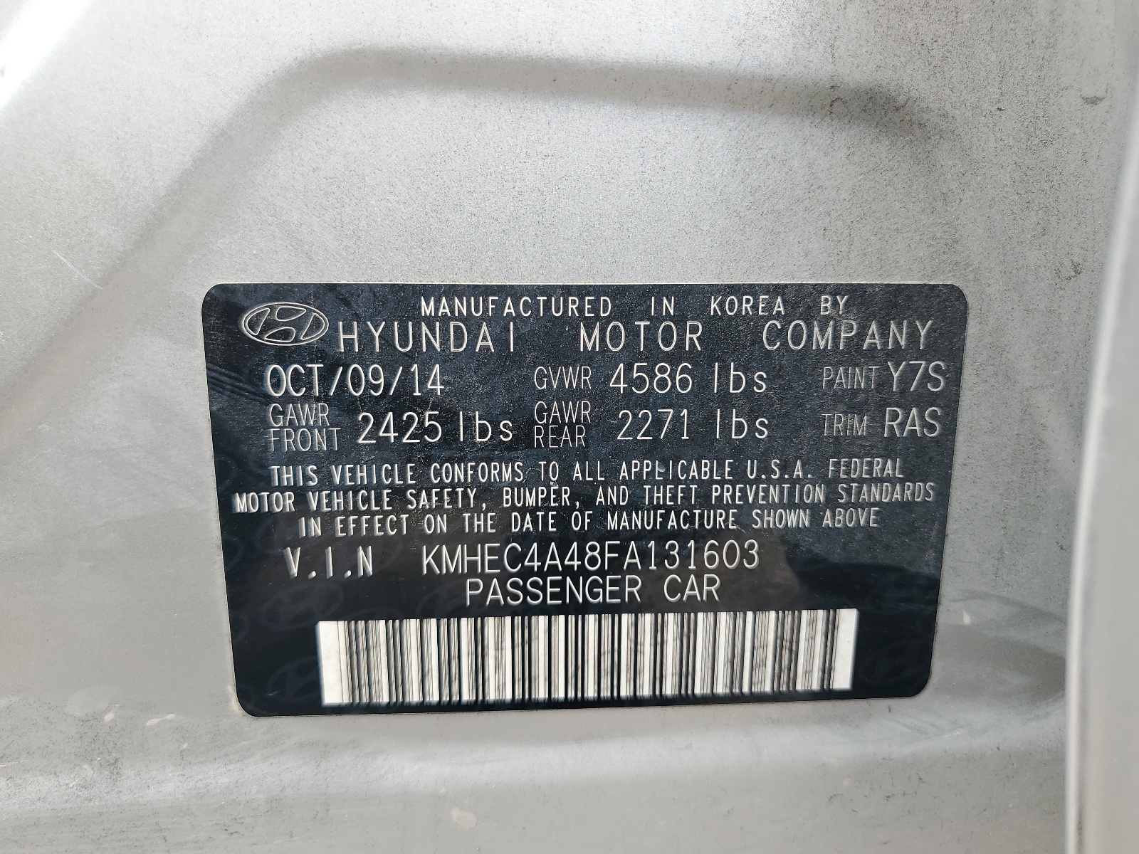 KMHEC4A48FA131603 2015 Hyundai Sonata Hybrid